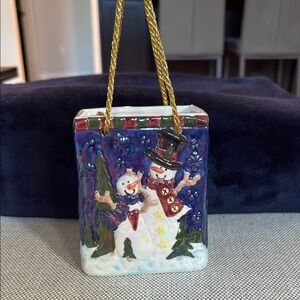 Festive Snowman Ornament Bag